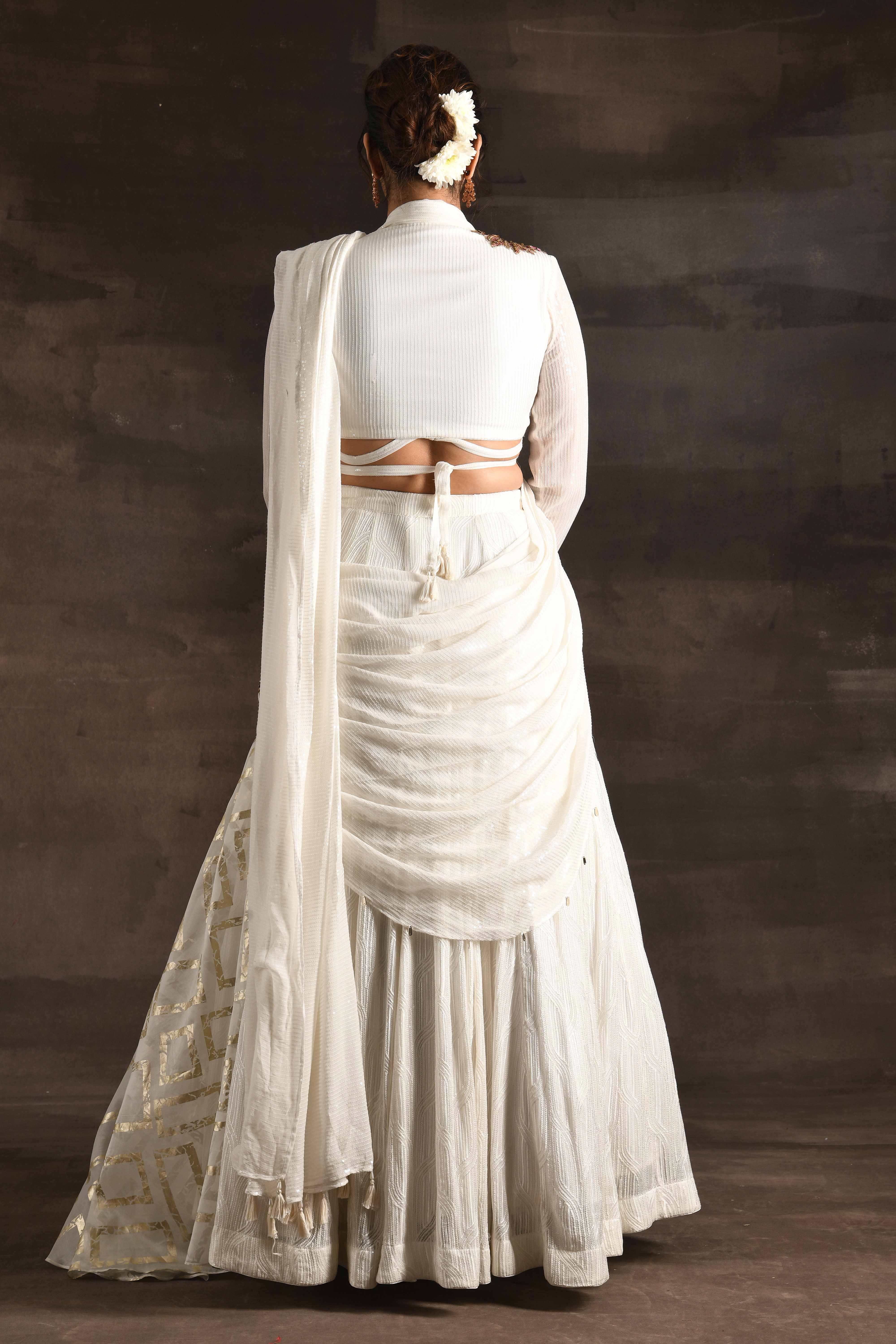 Beige Net Wedding Lehenga Saree 67153 | Lehenga style saree, Lehenga style,  Saree dress
